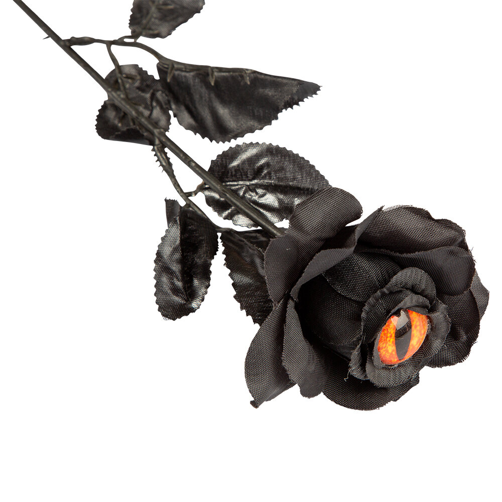 Halloweendekorasjon Svart Rose 43 cm