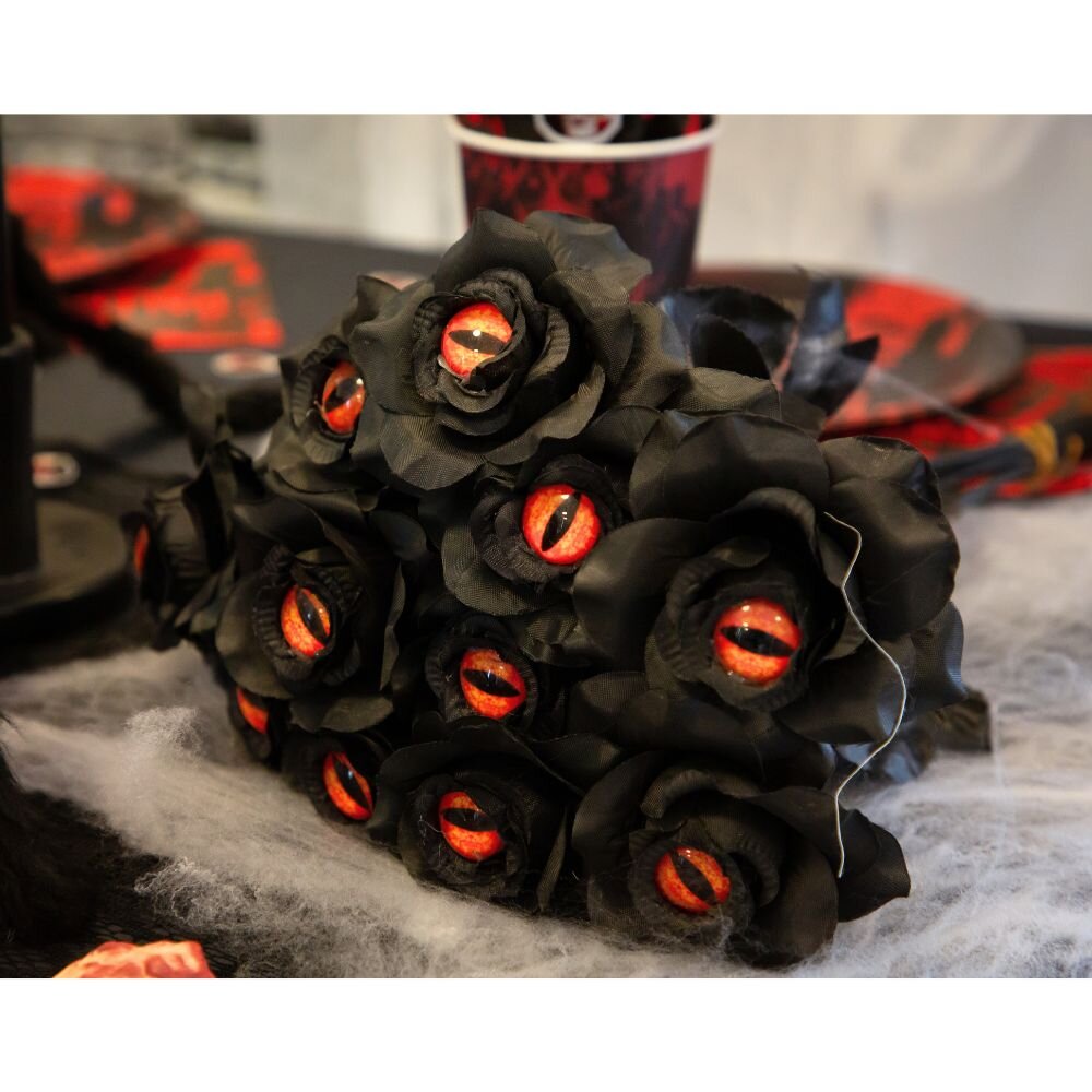 Halloweendekorasjon Svart Rose 43 cm