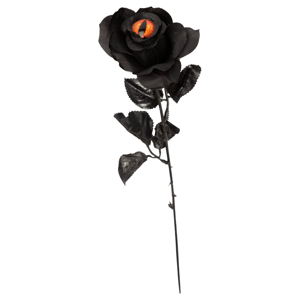 Halloweendekorasjon Svart Rose 43 cm