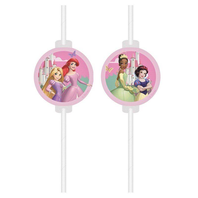 Disney Prinsesser Pappsugerør 4 stk.
