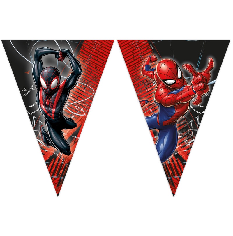 Spiderman - Flaggirlander av papir 230 cm