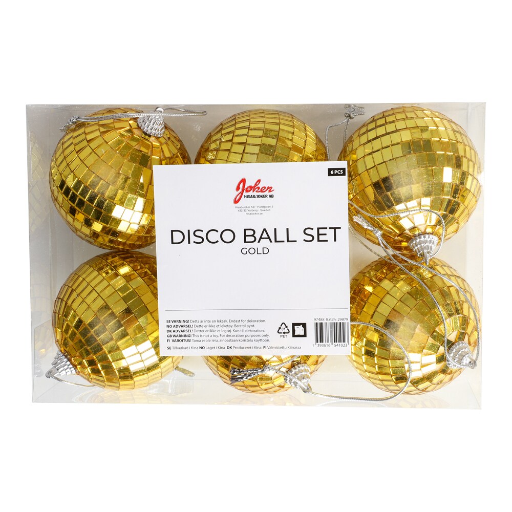 Discokuler mini gull 6 stk.