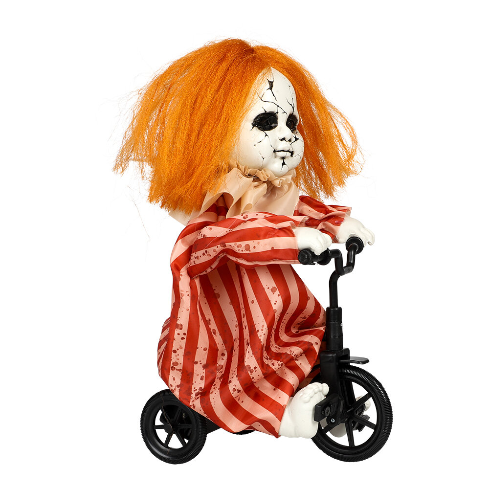 Halloweendekorasjon Animert Sykkeljente