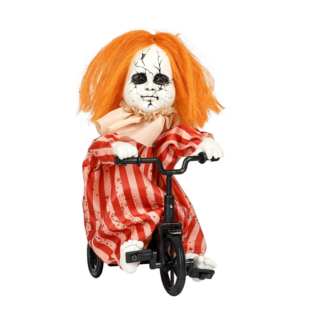 Halloweendekorasjon Animert Sykkeljente