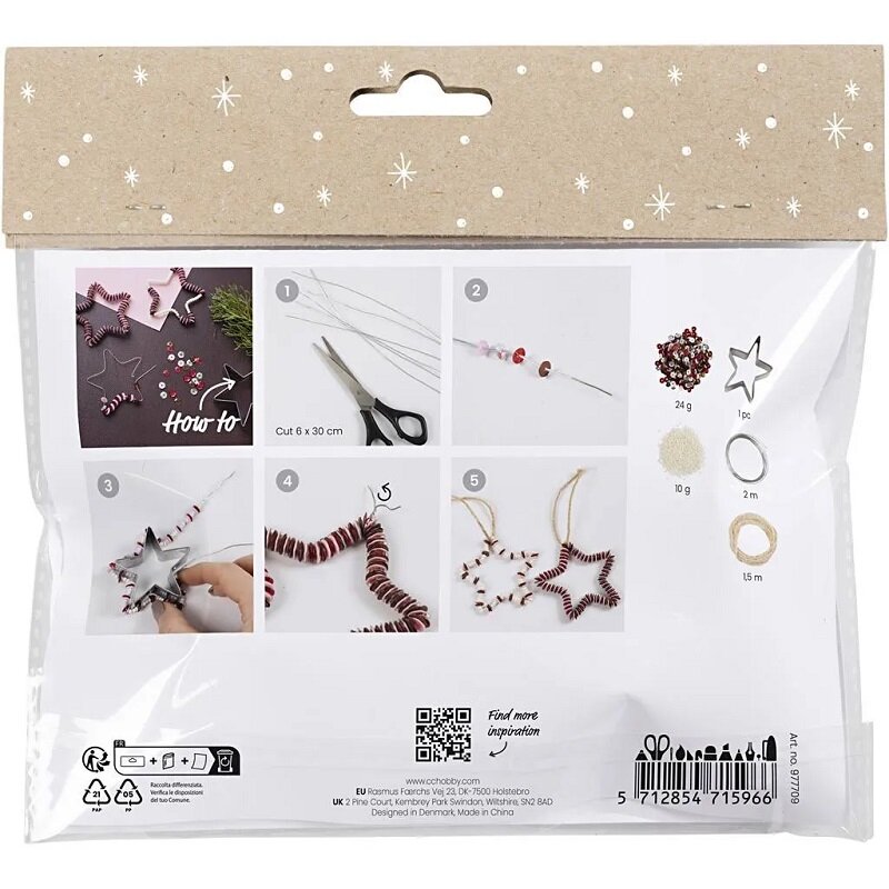 DIY Hobbysett - Hengende Julestjerner 6 stk.