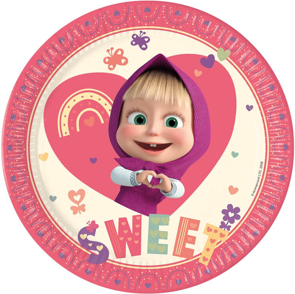 Masha og Mishka - Tallerkener 23 cm 8 stk.