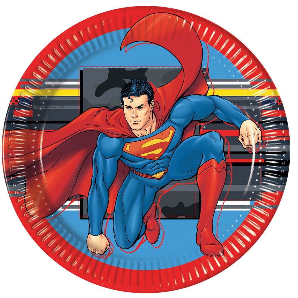 Superman - Tallerkener 23 cm 8 stk.
