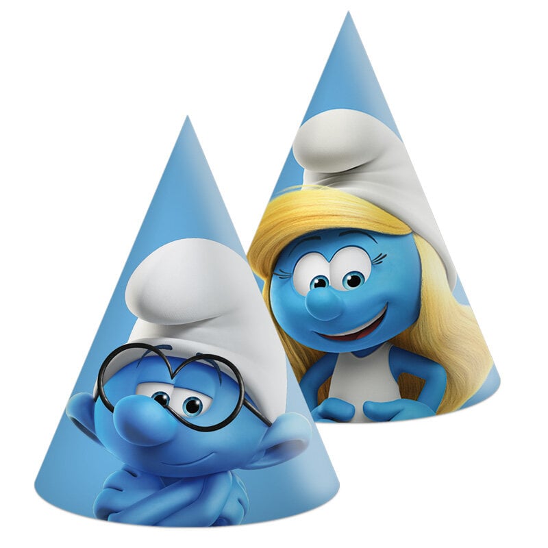 Smurfene Festhatter 6 stk.
