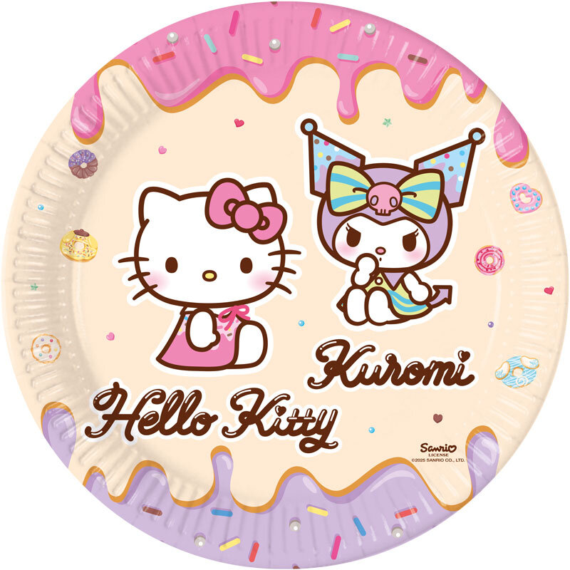 Hello Kitty & Kuromi - Tallerkener 8 stk.