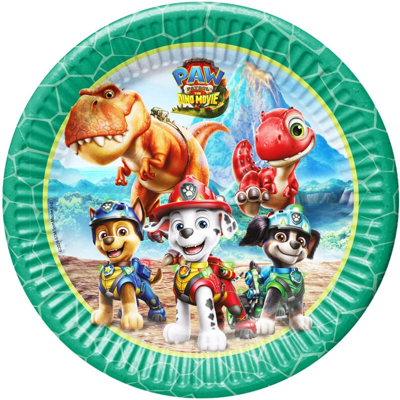 Paw Patrol Dino Movie Tallerkener 8 stk.