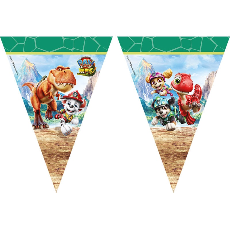 Paw Patrol Dino Movie Flaggirlander av papir 230 cm