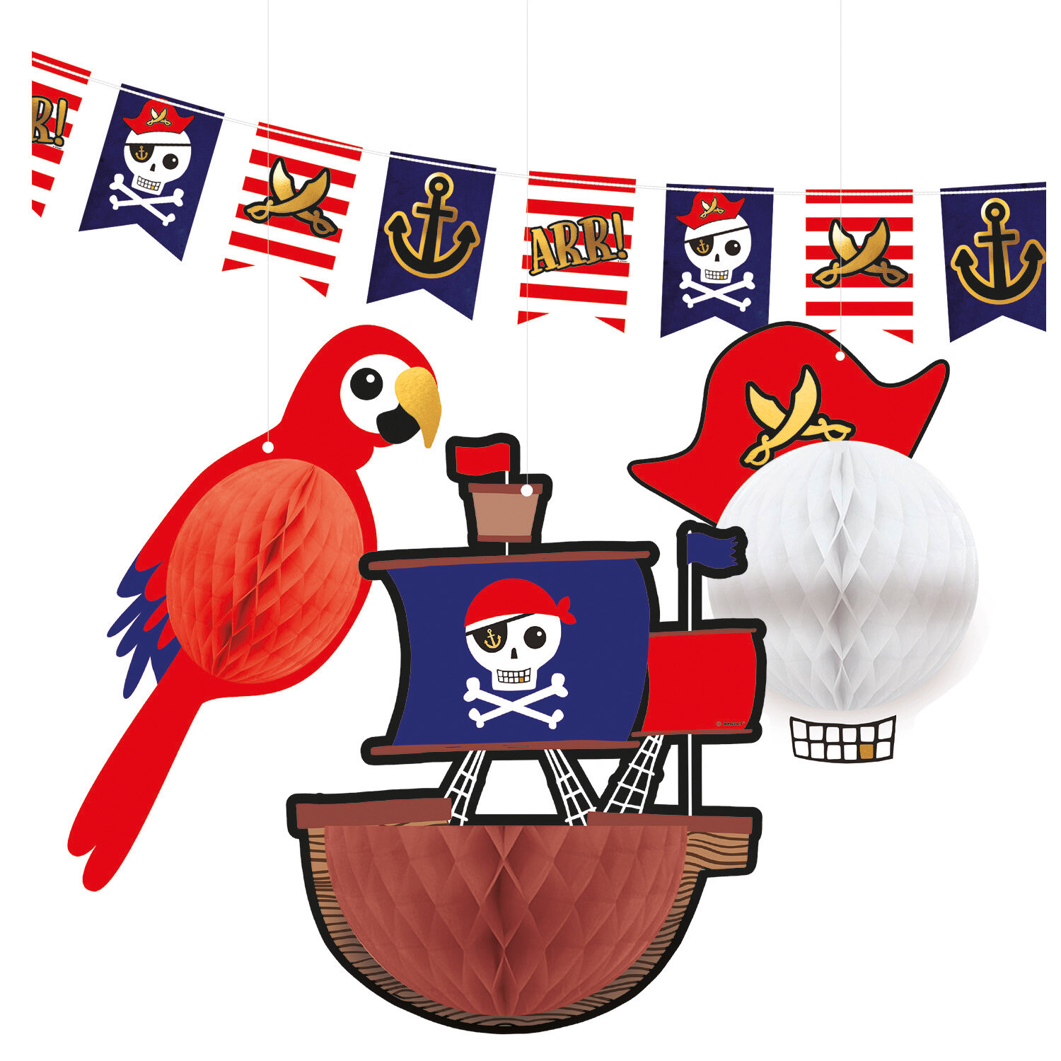 Pirat - Sett med hengende dekorasjoner