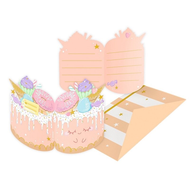 Crazy Cake - Invitasjoner med konvolutt 8 stk.