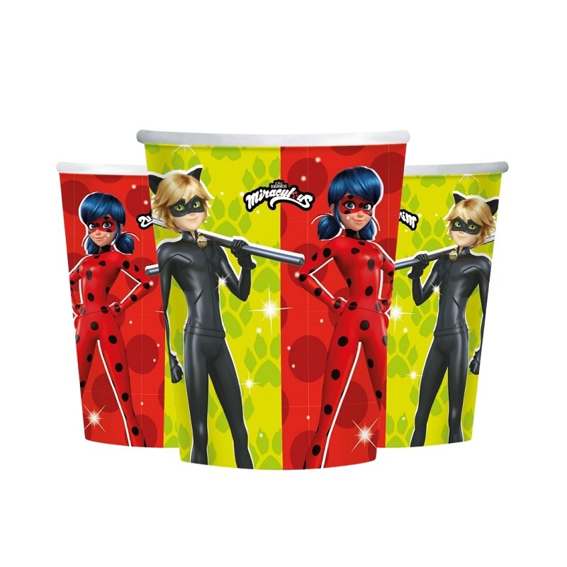 Miraculous Ladybug - Pappkopper 8 stk.