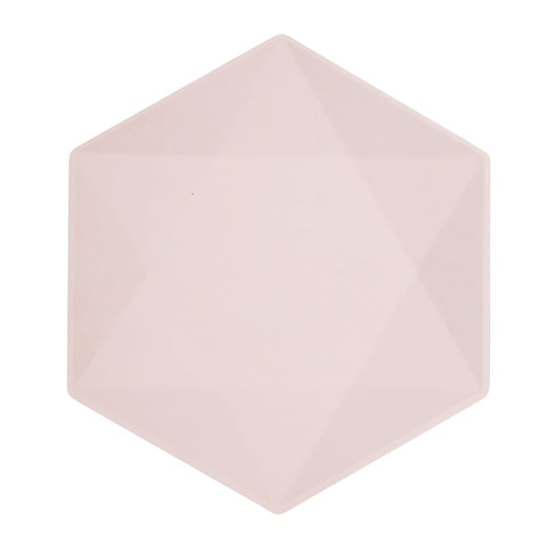 Tallerkener Decor Premium Hexagon 26 cm Rosa 6 stk.