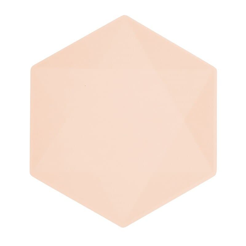 Tallerkener Decor Premium Hexagon 26 cm Aprikos 6 stk.