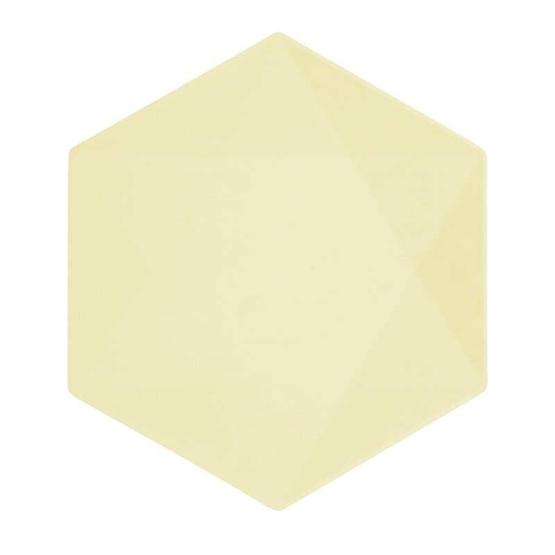 Tallerkener Decor Premium Hexagon 26 cm Gul 6 stk.