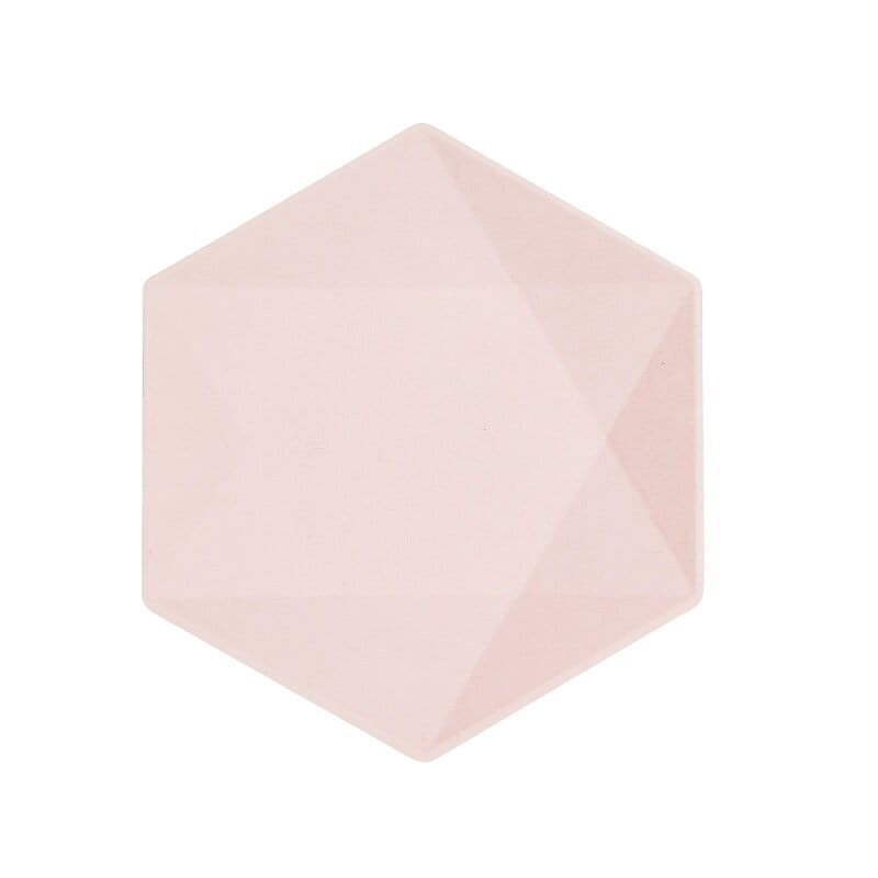 Tallerkener Decor Premium Hexagon 21 cm Rosa 6 stk.