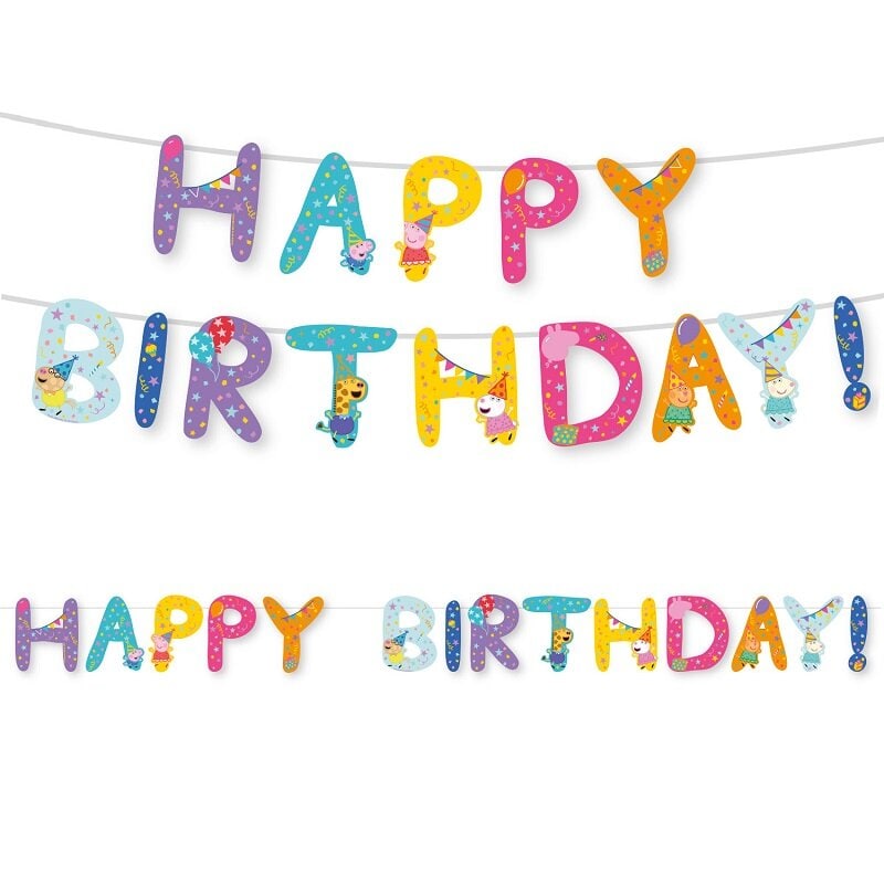 Peppa Gris Bursdag - Girlander Happy Birthday