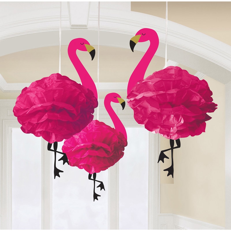 Flamingo Hengende dekorasjoner 3 stk.