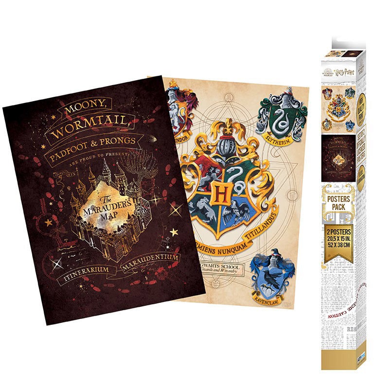 Harry Potter - Plakater Crest & Marauder's Map 2 stk.