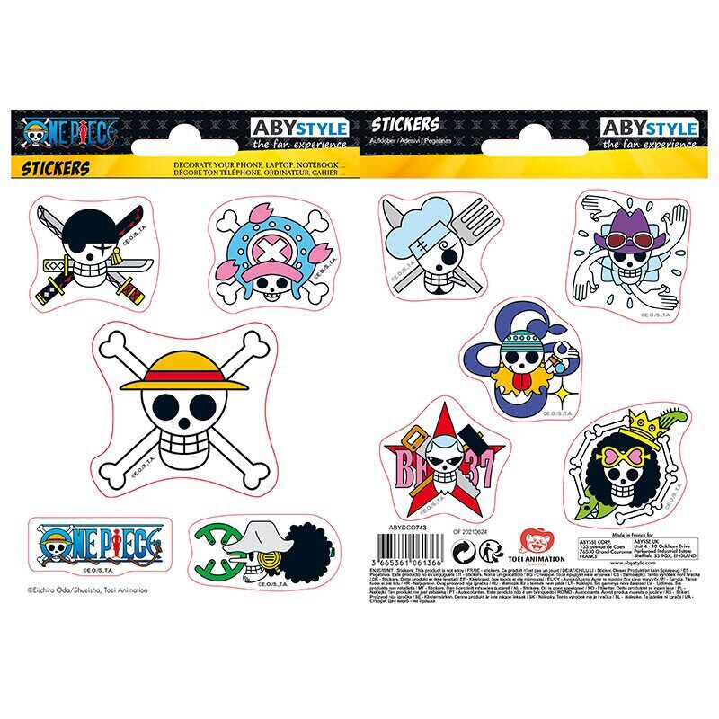 One Piece - Klistremerker Straw Hat Crew 10 stk.