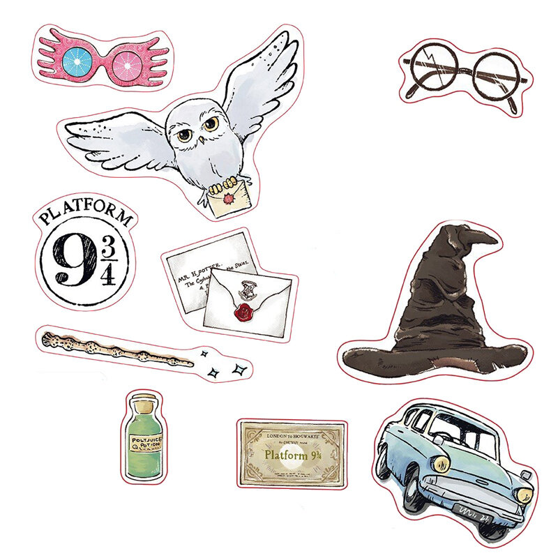 Harry Potter - Klistremerker Magical Objects 10 stk.