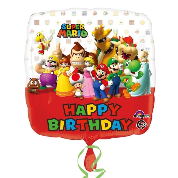 Super Mario - Folieballong Happy Birthday 43 cm