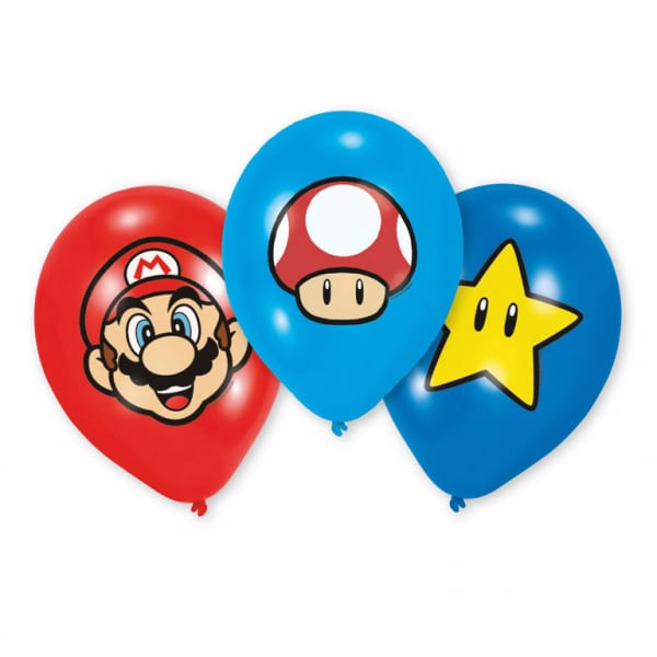 Super Mario - Ballonger 6 stk.