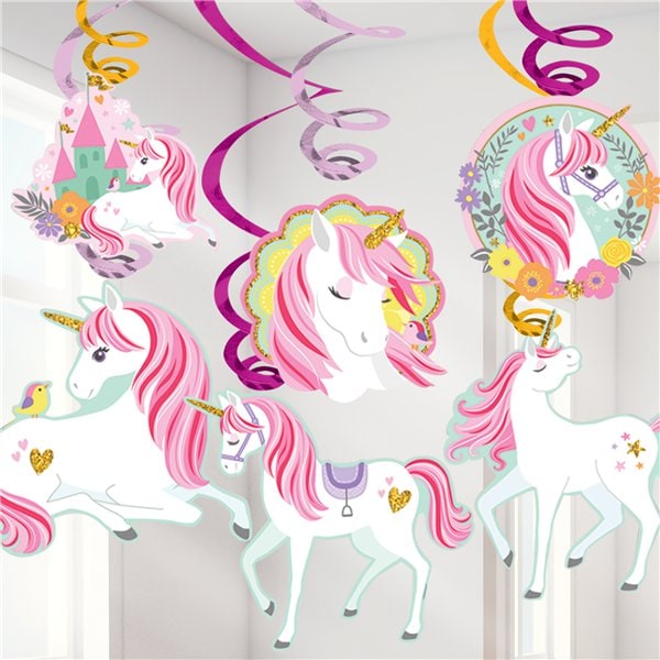Magical Unicorn - Hengende Swirl Dekorasjoner