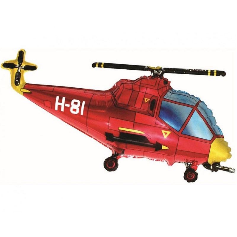 Folieballong - Rød Helikopter 96 cm