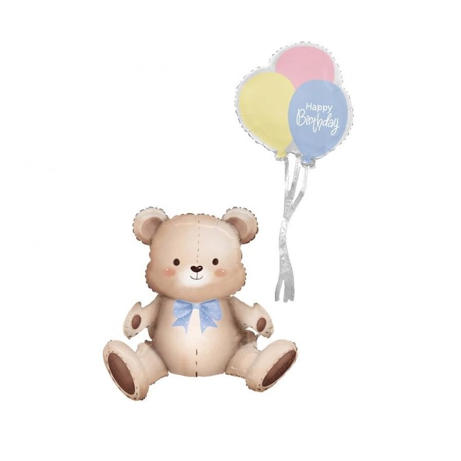Teddybjørn Sittende Folieballong 76 cm