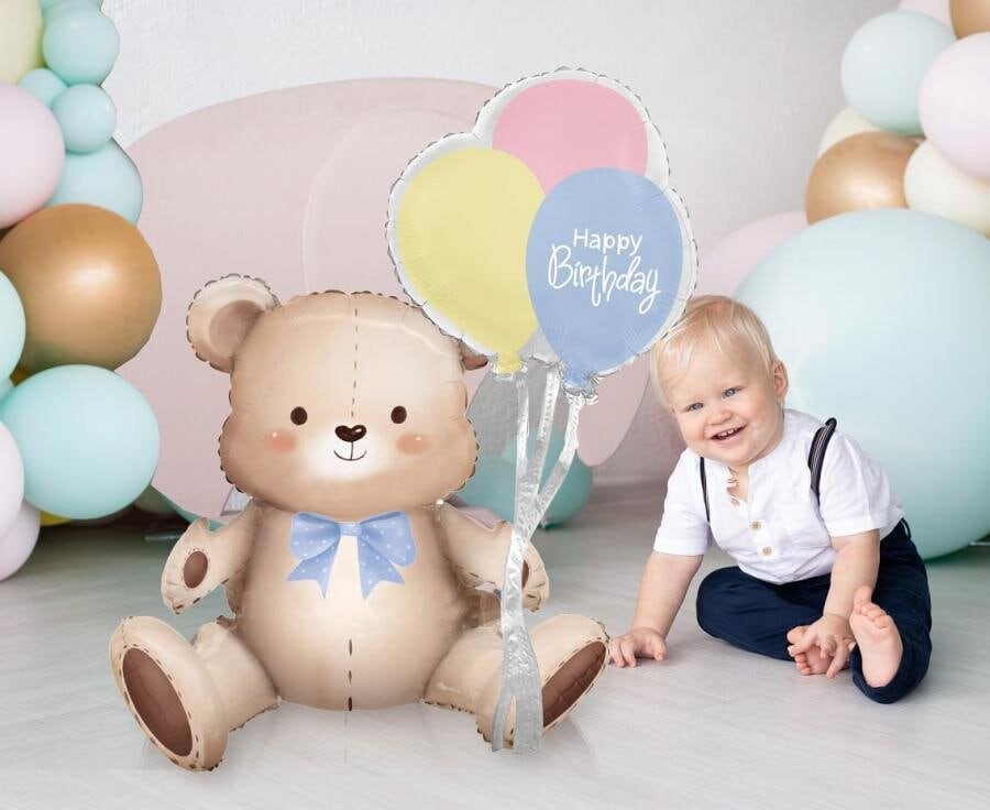 Teddybjørn Sittende Folieballong 76 cm