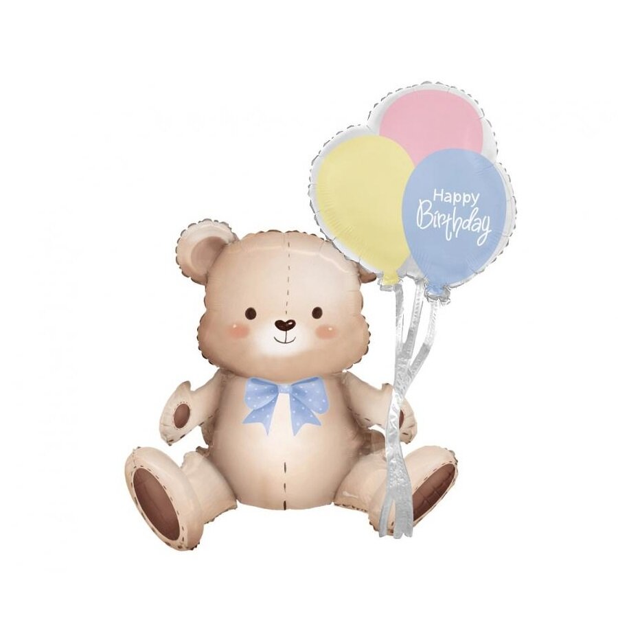 Teddybjørn Sittende Folieballong 76 cm