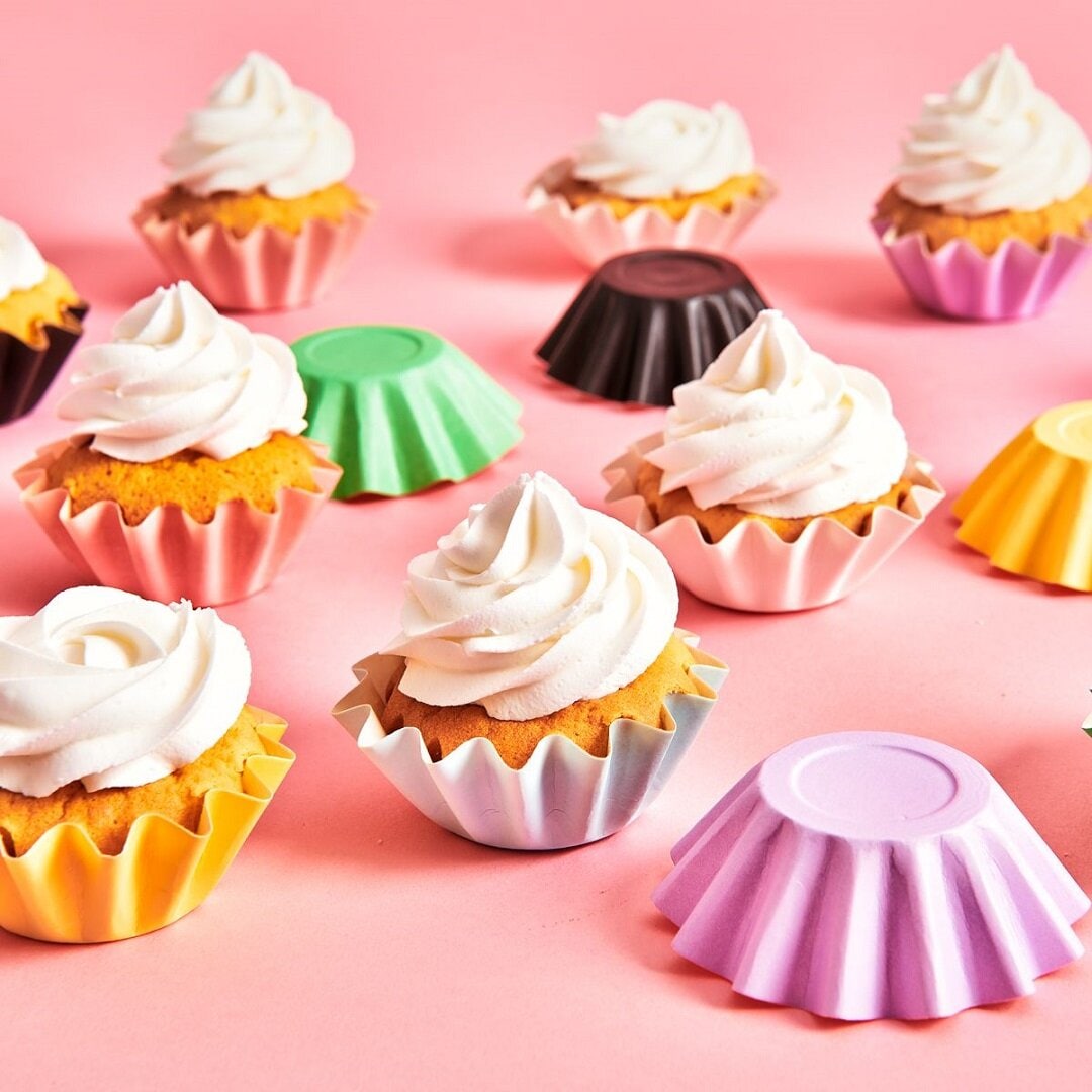 FunCakes - Blomsterformede Muffinsformer Pastellgrønne 48 stk.