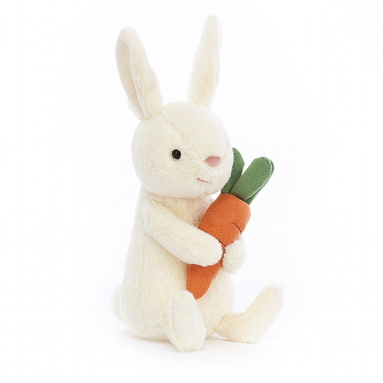 Jellycat - Hvit kanin med gulrot 18 cm