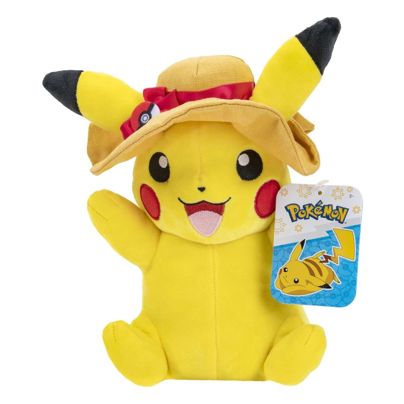 Pokémon - Kosedyr Pikachu med sommerhatt 17 cm