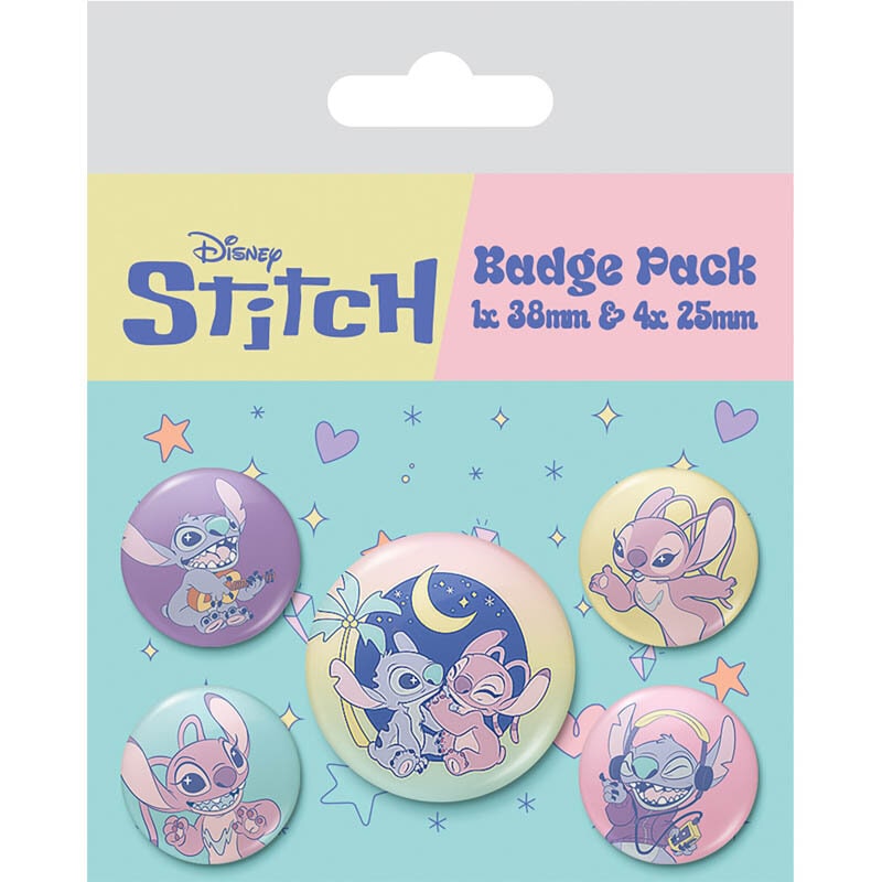 Lilo & Stitch - Pastell Buttons 5 stk.