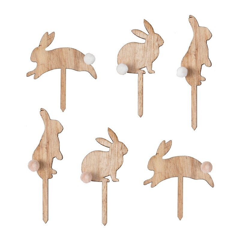 Hey Bunny Cake Toppers - Kaniner 6 stk.
