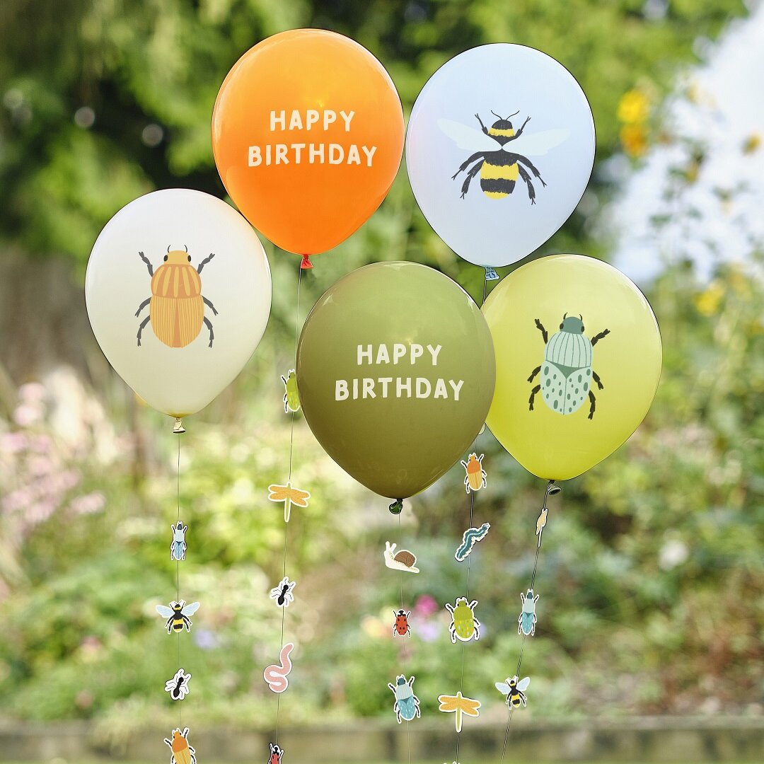 Bug Party - Ballonger med ballonghale 5 stk.