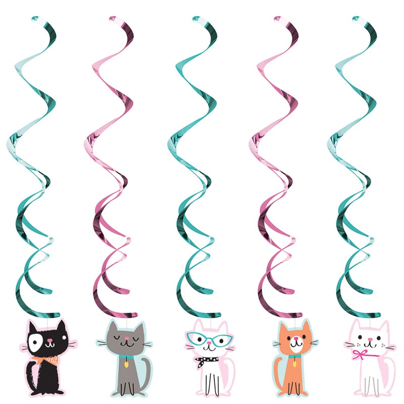 Cat Party - Hengende Swirl Dekorasjoner