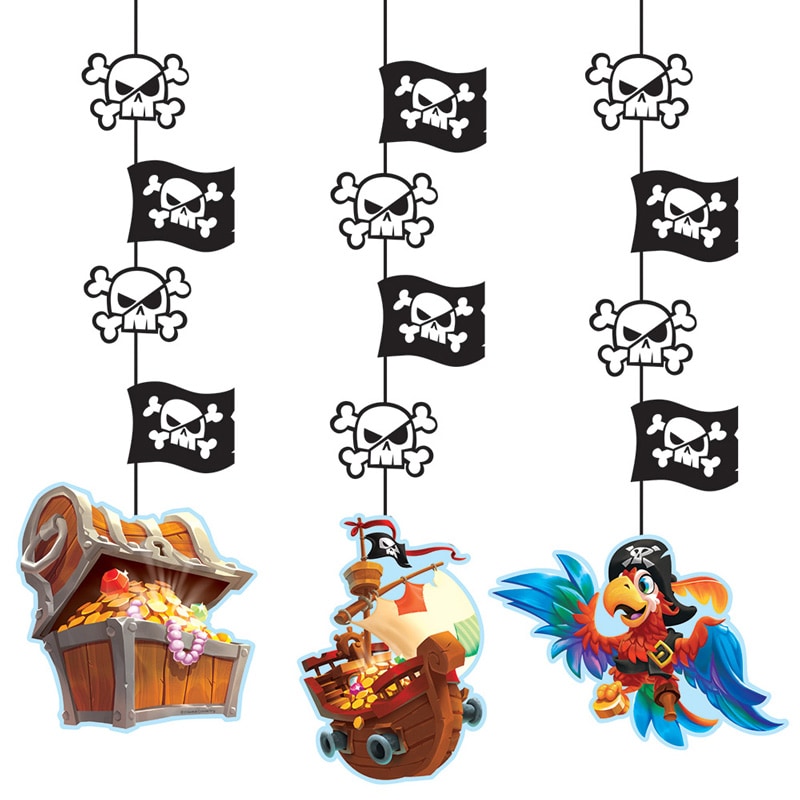 Pirates Treasure - Hengende dekorasjoner 3 stk.