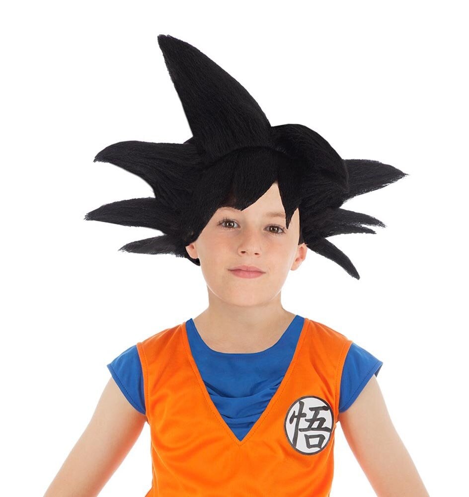 Dragon Ball - Goku Saiyan Svart Barneparykk