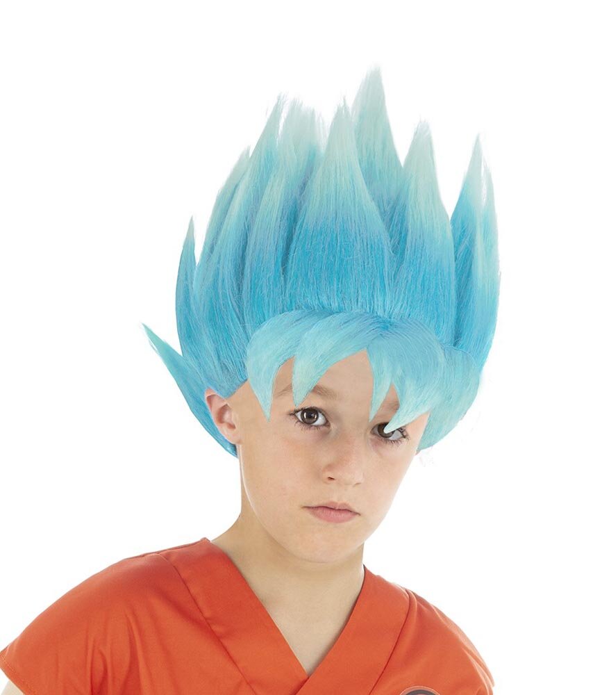 Dragon Ball - Goku Saiyan Blå Barneparykk