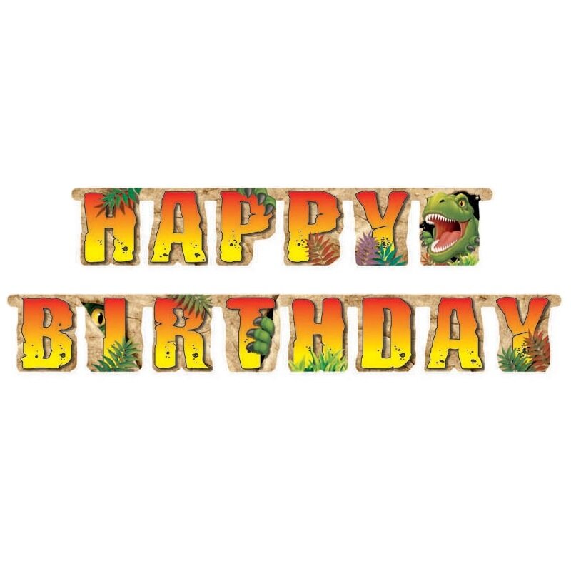Dinosaurie Eventyr - Girlander Happy Birthday