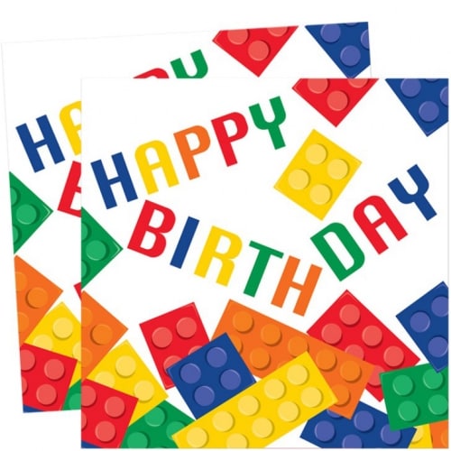Block Party - Servietter Happy Birthday 16 stk.