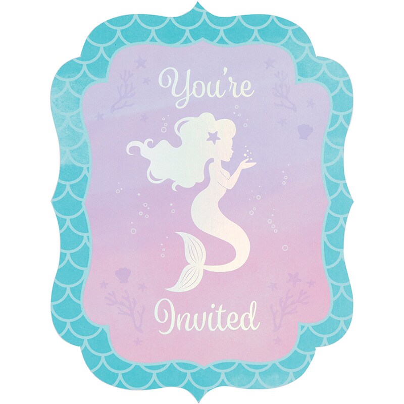 Mermaid Shine - Invitasjoner 8 stk.