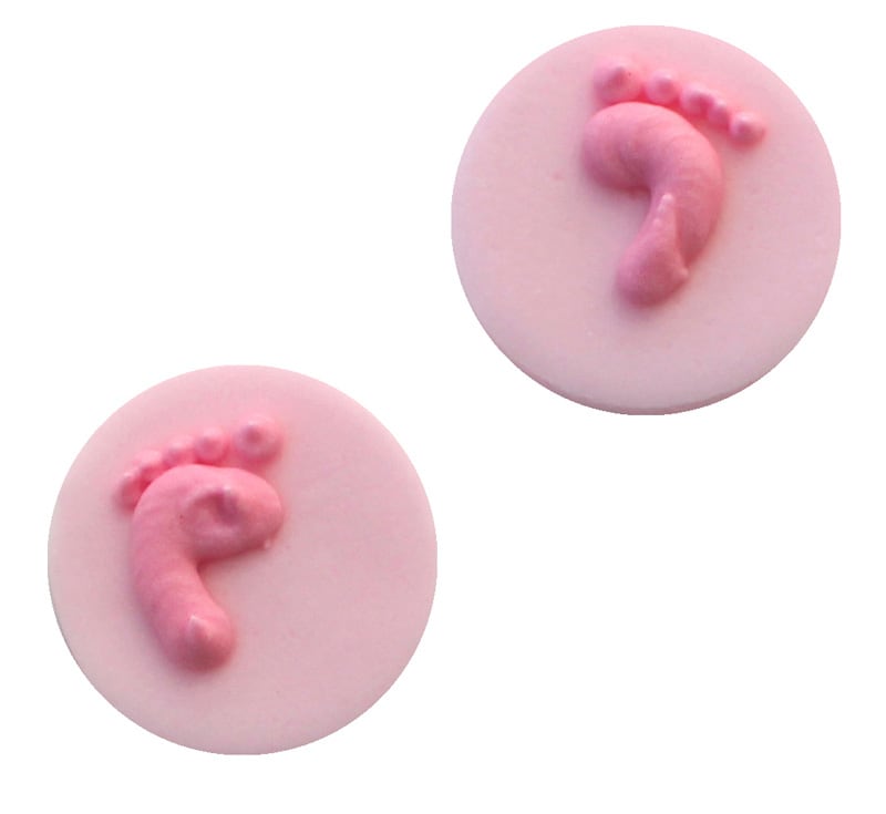 Sukkerdekorasjoner, Baby feet rosa 8 stk.