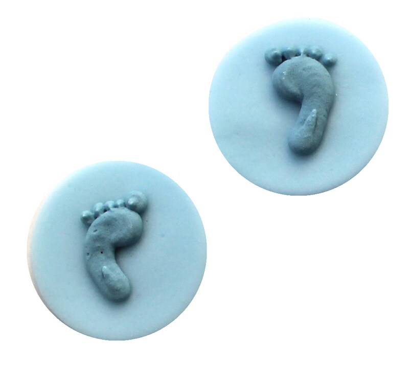 Sukkerdekorasjoner, Baby feet blue 8 stk.