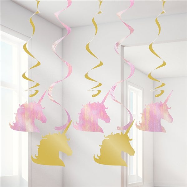 Unicorn Sparkle - Hengende Swirl Dekorasjoner